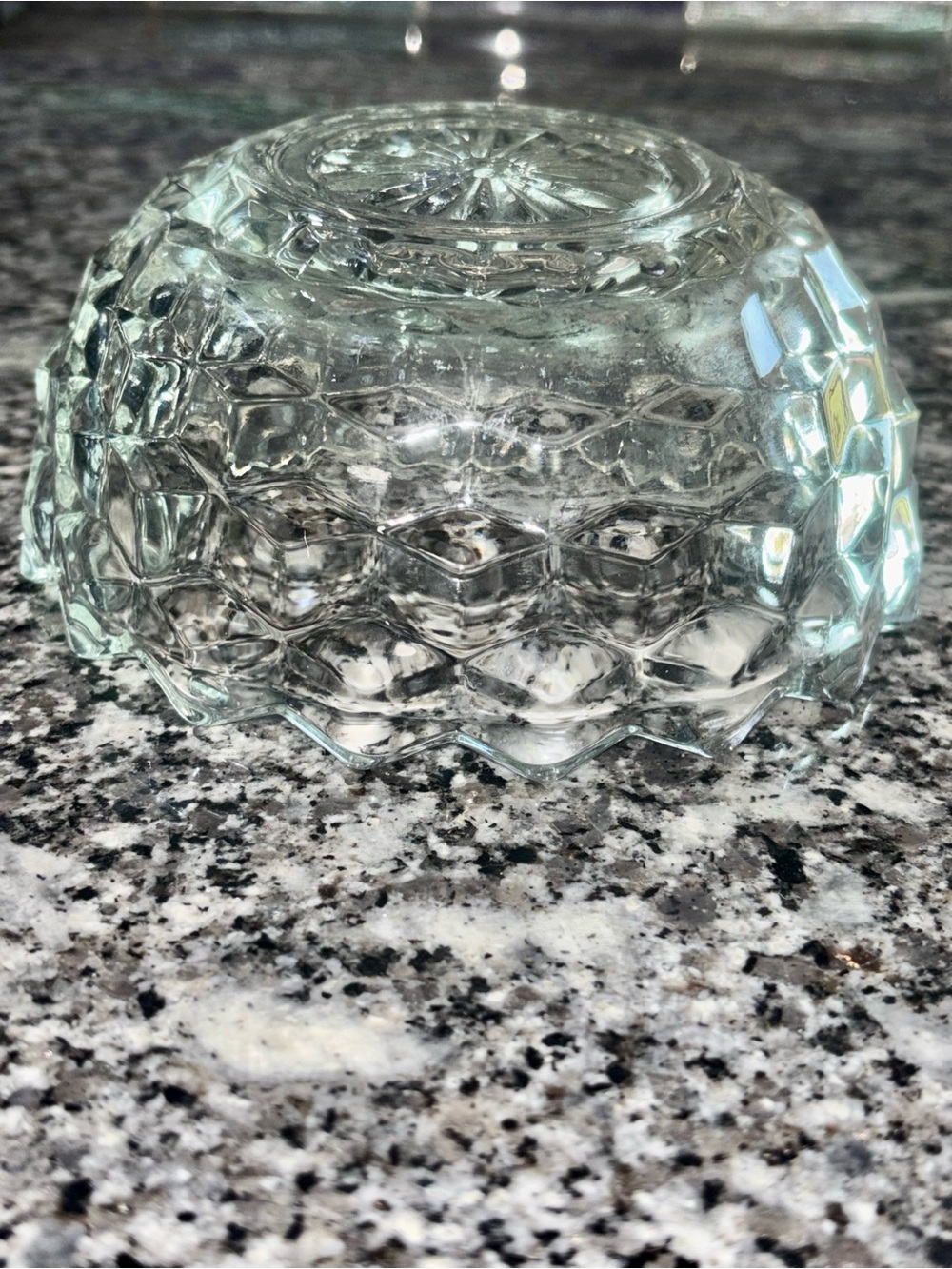Vintage Fostoria American Clear Cubist Glass Nappy Bowl - Picture 7 of 9